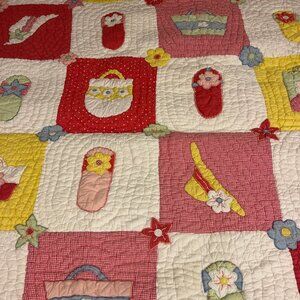 Pottery Barn Kids Gigi Quilt Twin Size Patchwork 100% Cotton NEW
